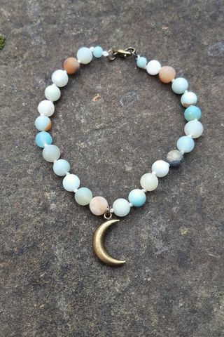 Amazonite Crescent Moon Bracelet