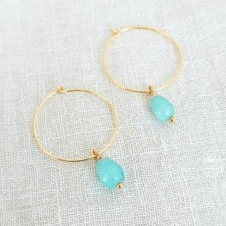 amazonite hoop in gold