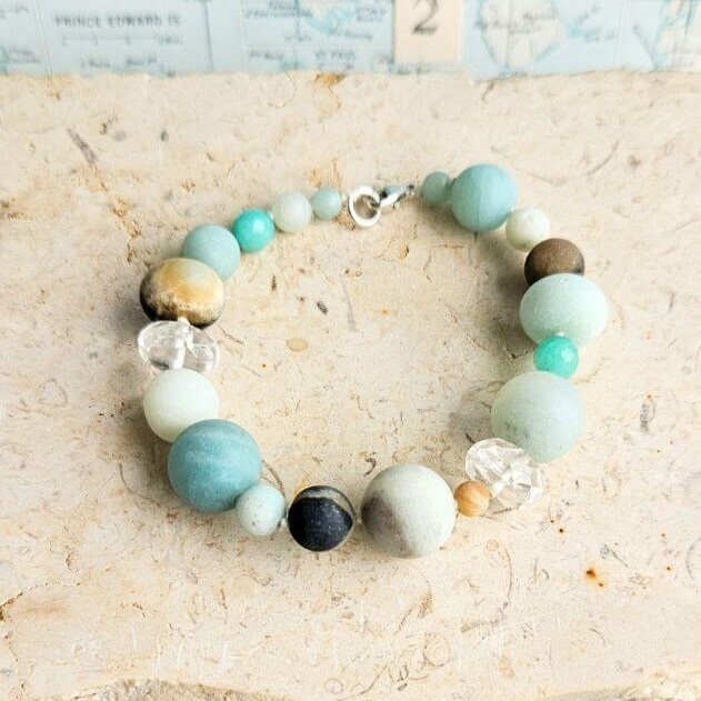 chunky natural amazonite bracelet