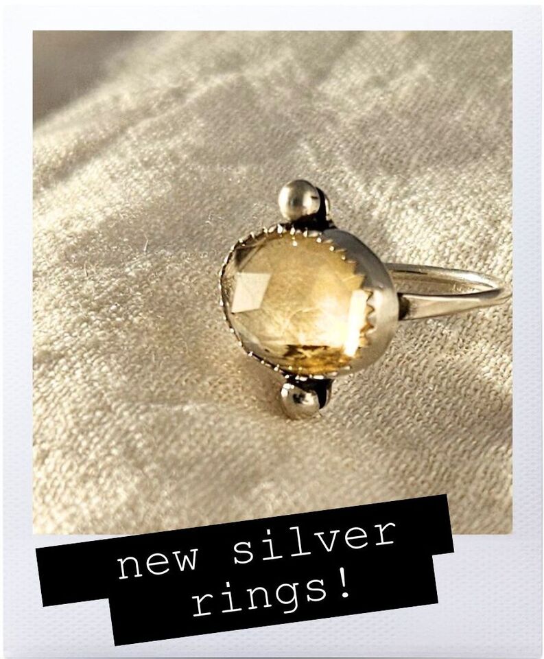 new silver gemstone rings hand made in New Zealand