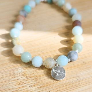 argentium and amazonite bracelet