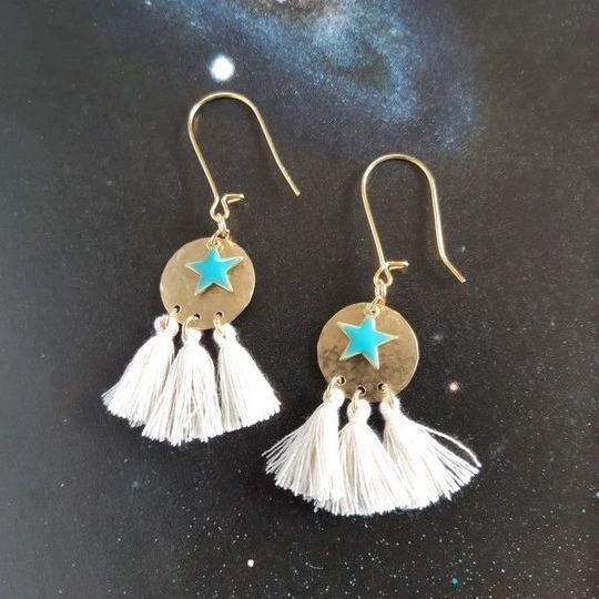 mini tasselled star earrings
