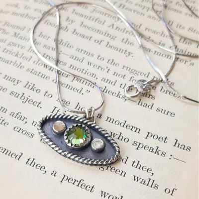 evil eye protection pendant in argentium silver