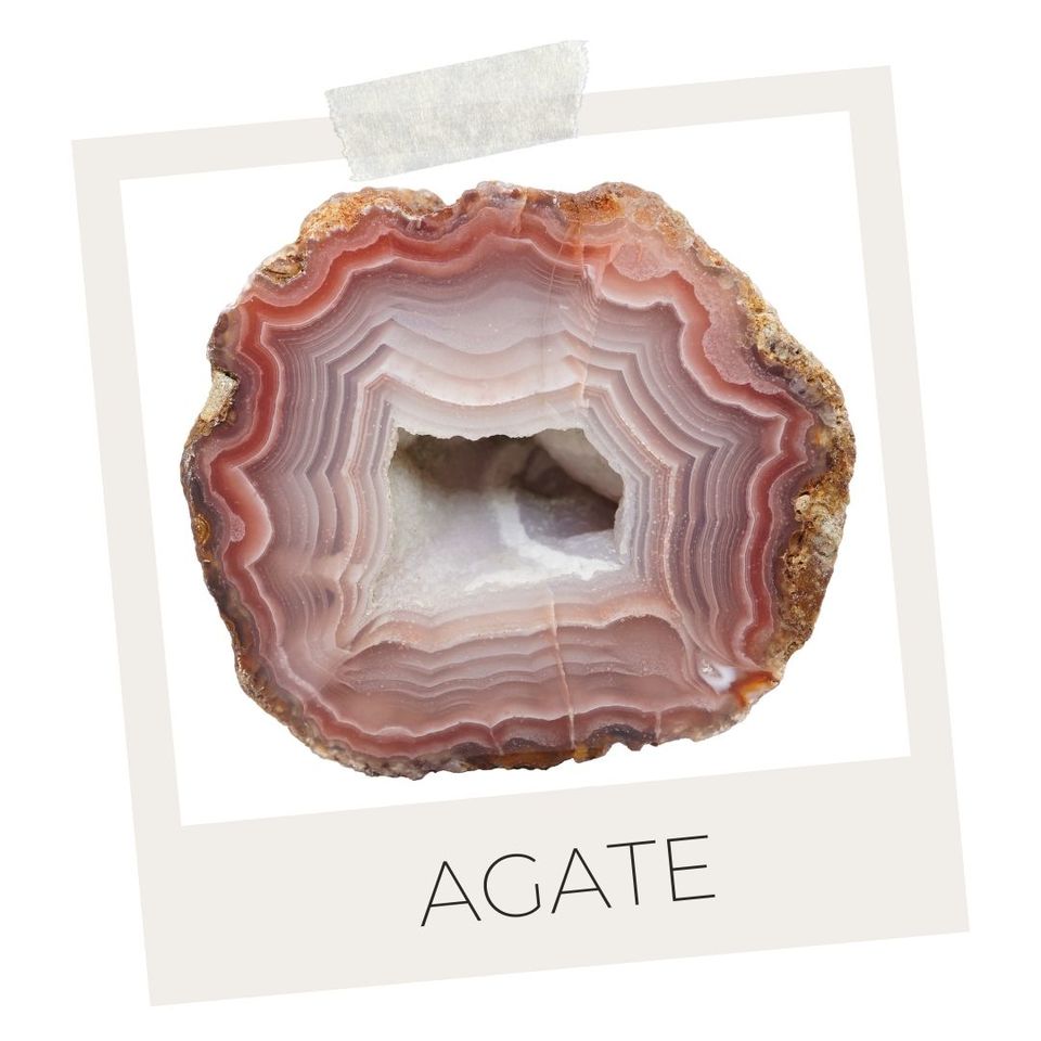 banded agate gemstone geode for jewellery