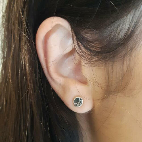 Argentiumr moon studs made by hand