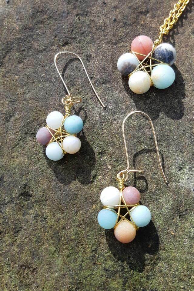 Calypso Pentagram Amazonite Earrings