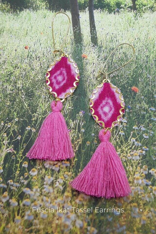 Pink tassel earrings nz hot sale