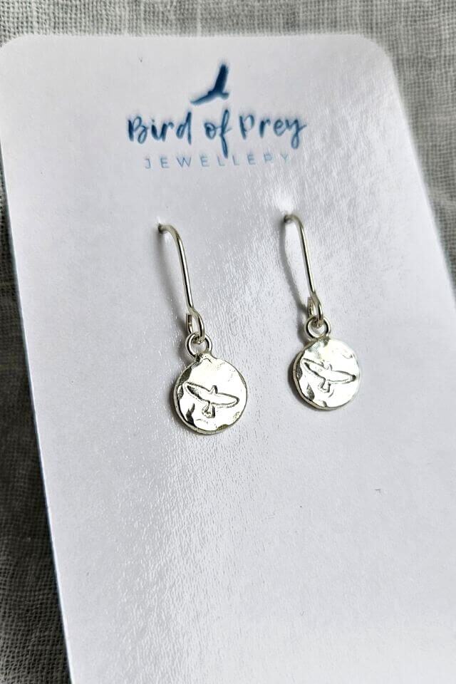Freebird Classic Silver Bird Earrings Handmade in New Zealand