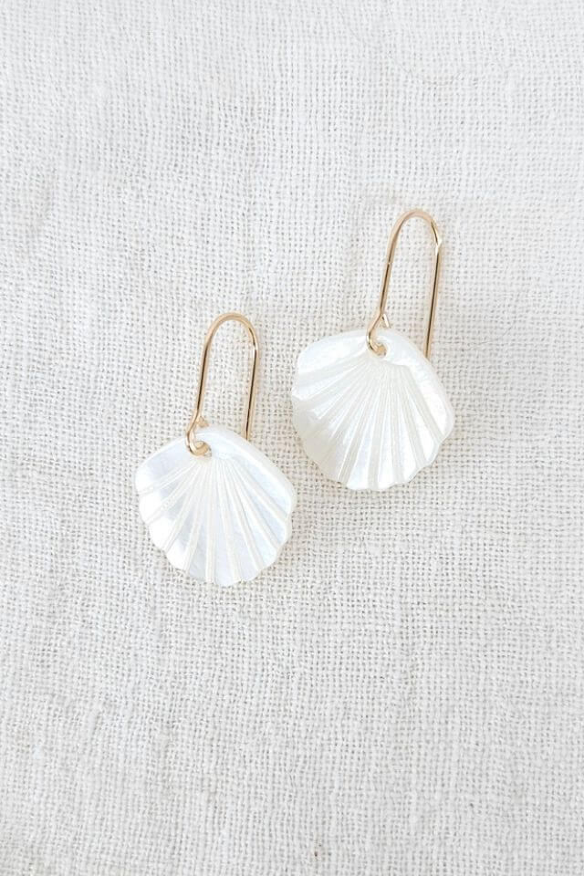Mother of Pearl Scallop Earrings