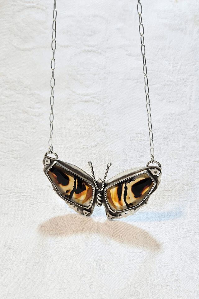 Good Vibes Butterfly Necklace in Argentium Silver