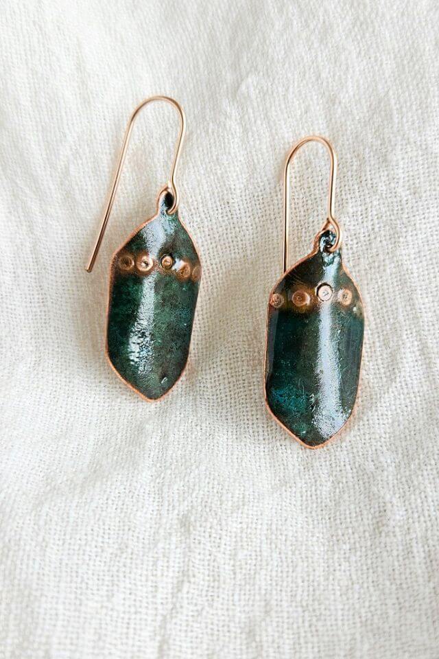 Copper Chrysalis Earrings