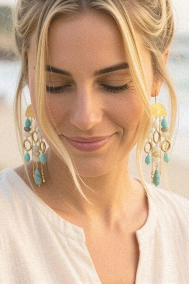 Statement Amazonite Jellyfish Earrings