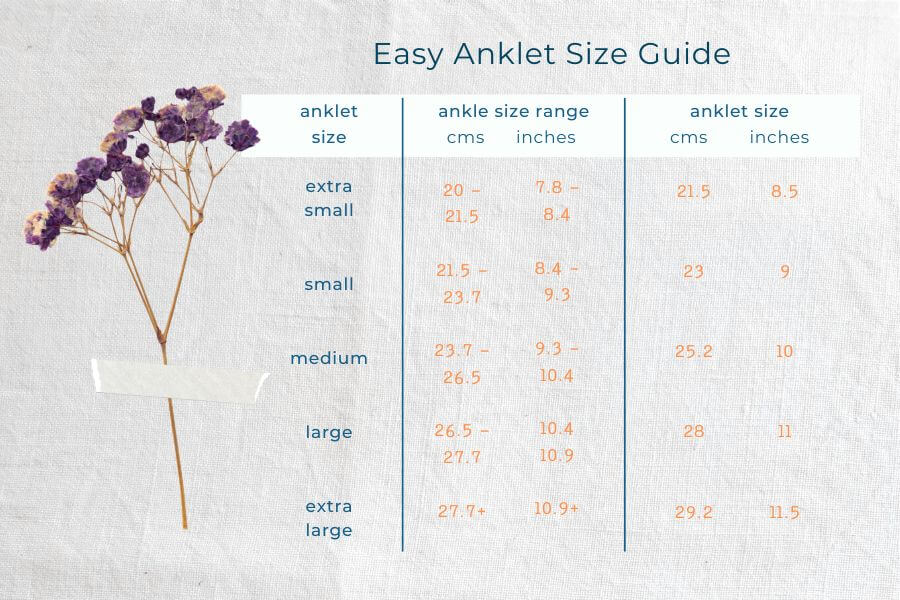 Find your anklet size