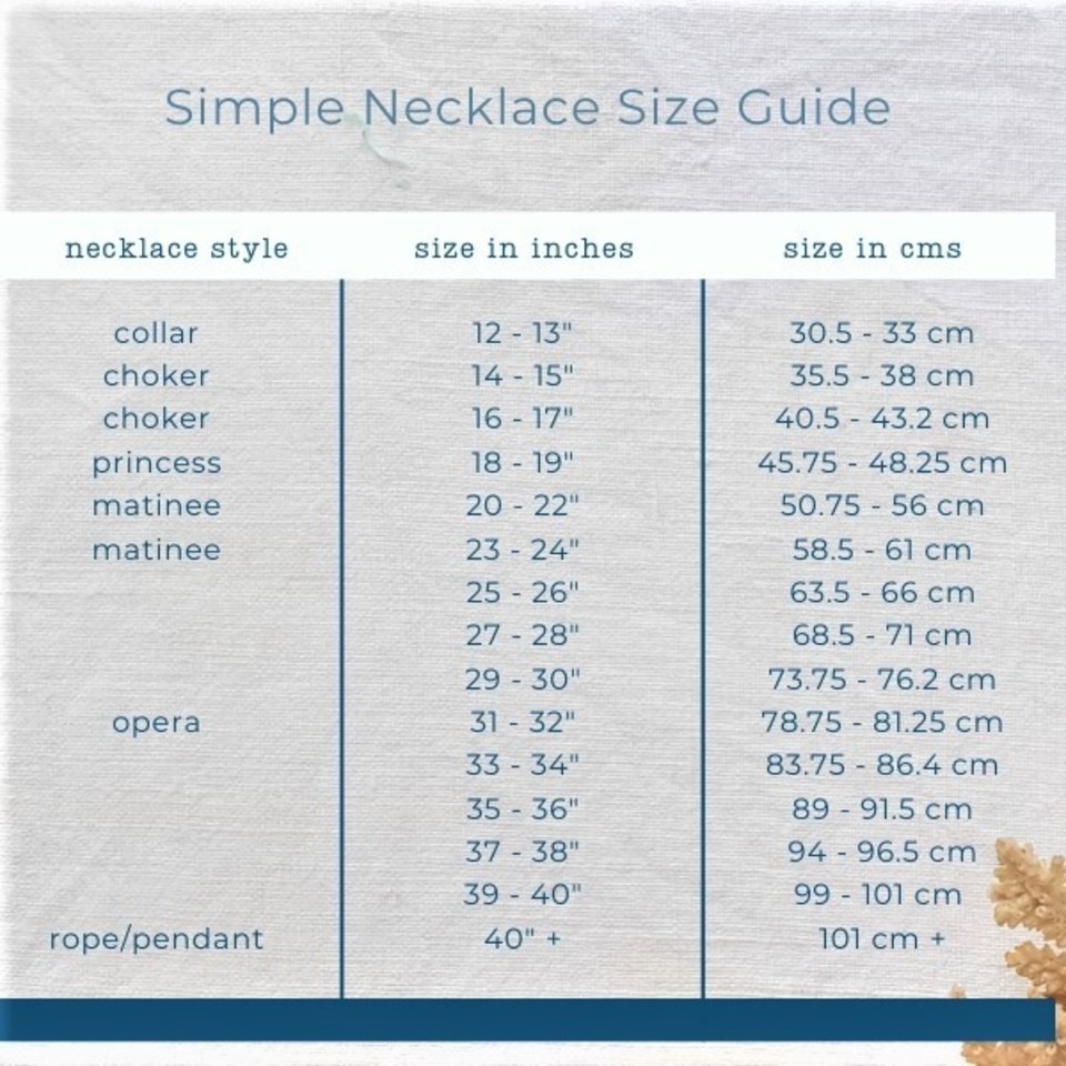 Anklet Size Chart