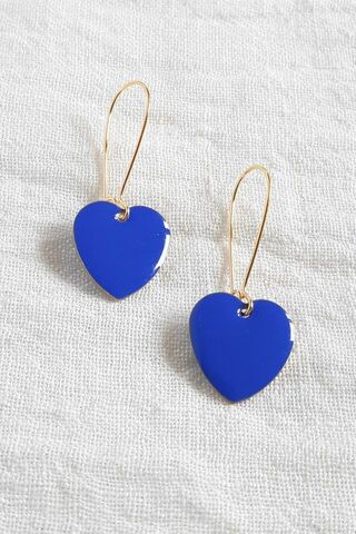 Navy Love Drop Earrings