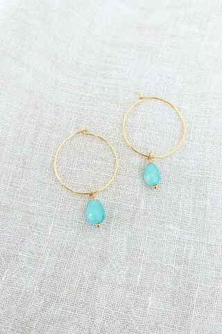 Amazonite Droplet Hoops