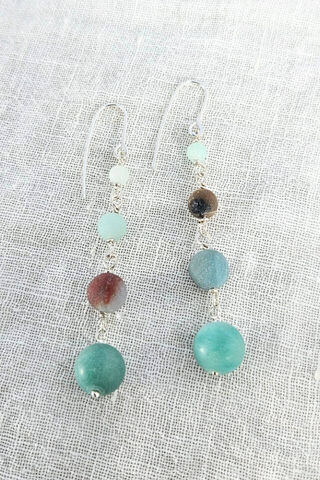 Graduating Amazonite Tiered Earrings
