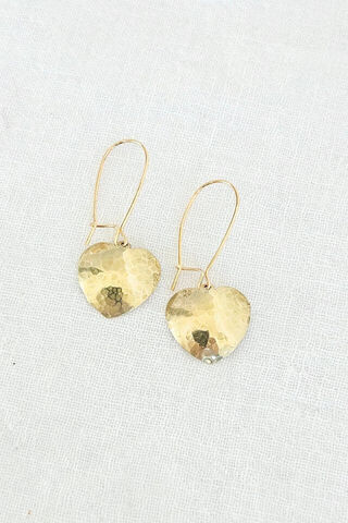 Boho Brass Love Drop Earrings