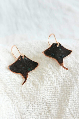 Copper Stingray Earrings