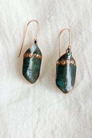 Copper Chrysalis Earrings