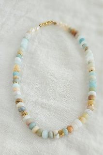 Amazonite and Freshwater Pearl Choker