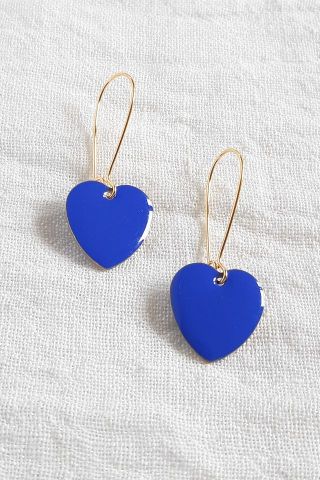 Navy Love Drop Earrings