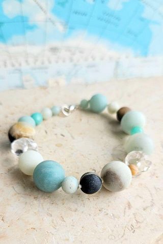 Arty Amazonite & Quartz bracelet