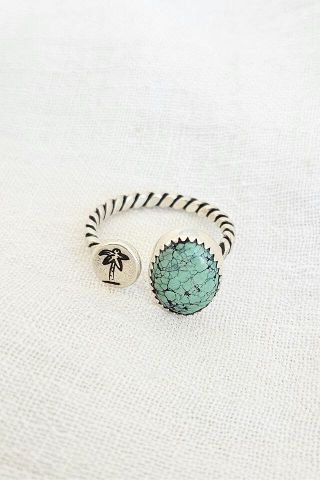 Twisted Tibetan Turquoise Palm Tree Ring size 10