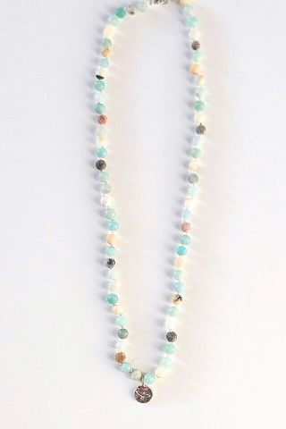 Freebird Amazonite and Argentium Silver Bird Choker