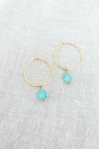 Amazonite Droplet Hoops