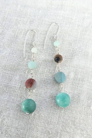 Graduating Amazonite Tiered Earrings