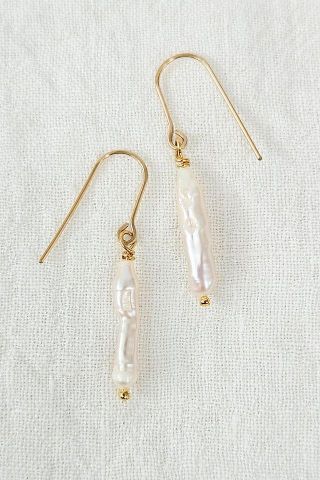 White Biwa Pearl Earrings