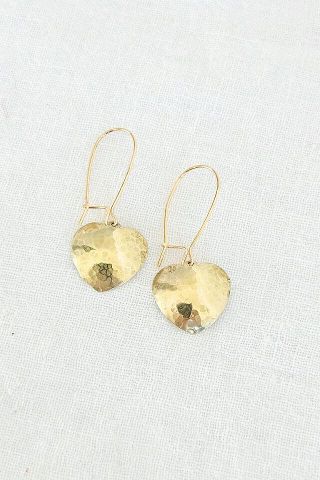 Boho Brass Love Drop Earrings