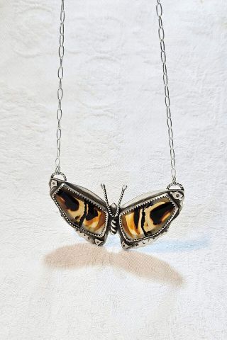 Good Vibes Butterfly Necklace in Argentium Silver