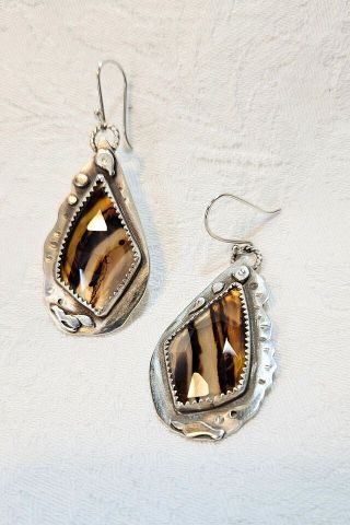 Argentium Silver Gemstone Butterfly Wing Earrings