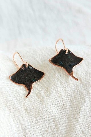 Copper Stingray Earrings